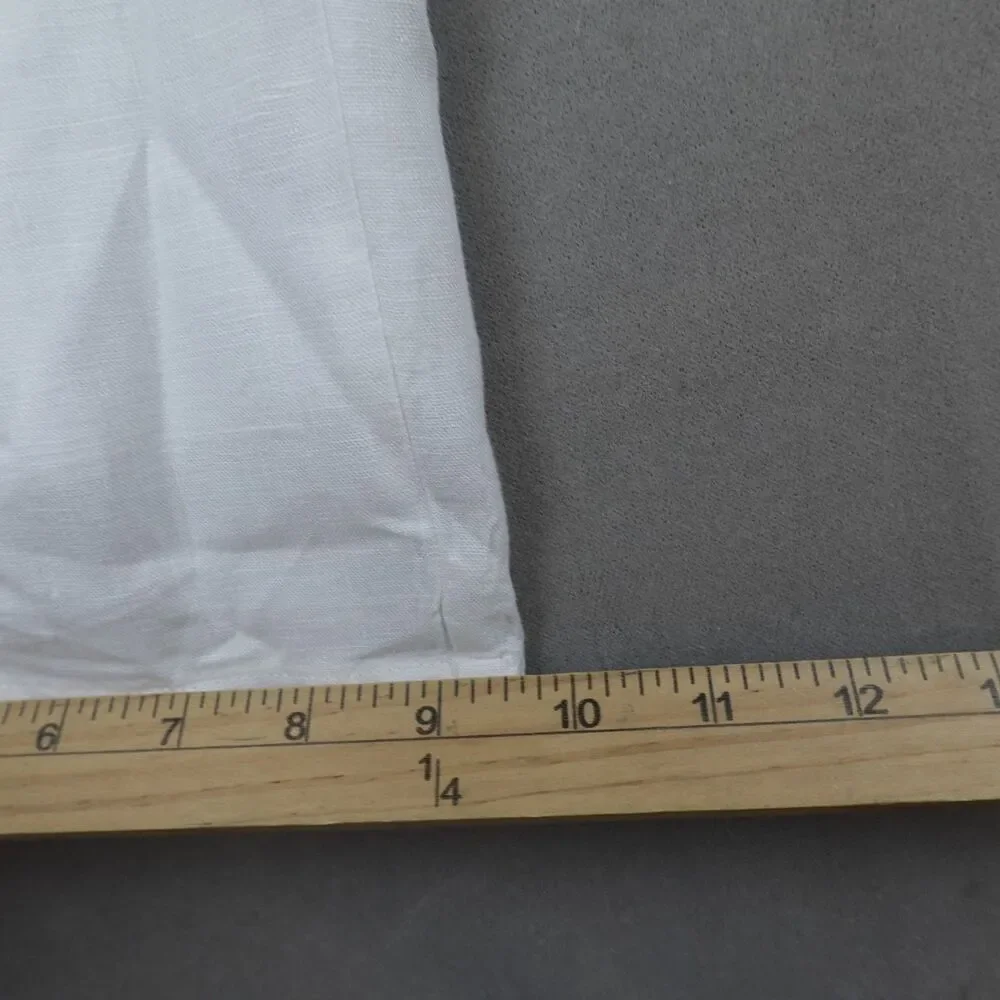 Quince Trouser 100% European Linen Pleated Women Sz 10 White Flax Coastal Beach